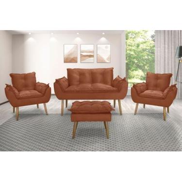 Imagem de Kit Namoradeira Sofá Opala + 2 Poltronas Cadeira Opala + 1 puff - ME, 