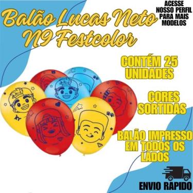 Imagem de Balao N9 Tema Lucas Neto Decoraçao Evento Festa Bexiga - Crgfestas