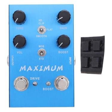 Imagem de Pedal de Guitarra Overdrive de Canal Duplo, Botão de Impulso de Guitarra Elétrica, Pedal de Efeito de Baixo, Entrada DC 9V