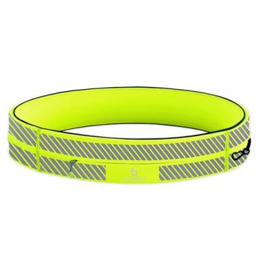 Imagem de FlipBelt Cinto de corrida refletivo amarelo neon reflexivo, extra grande