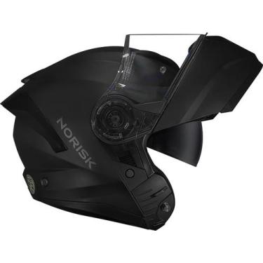 Imagem de Capacete Norisk Force 2 Monocolor Preto Fosco Articulado Estamoteável 