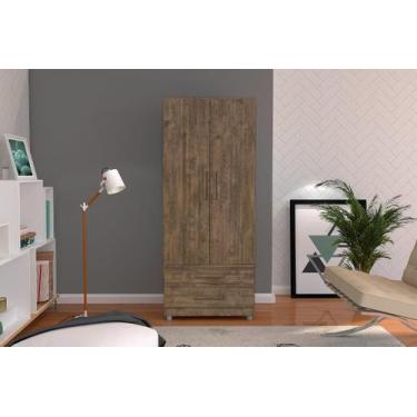 Imagem de Roupeiro Multiuso AM Solteiro 2 Portas Cor Canela - SM