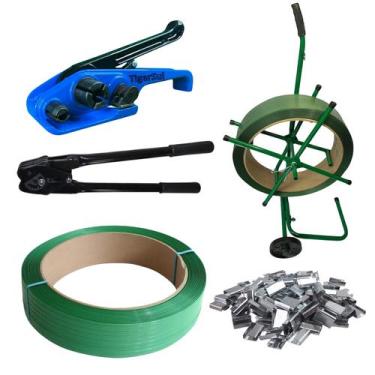 Imagem de Kit Esticador + Selador + Selo + Carrinho + Fita Pet 13mm - Tiger Emba