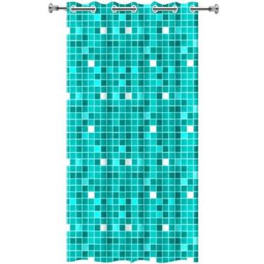 Imagem de Cortina de Banheiro para Box com Ilhós Pastilha Verde Impermeável Gros