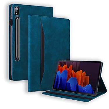 Imagem de Varohix Capa para Lenovo Tab P11 (2ª geração) 11,5 polegadas / Pad Plus 2023 Capa magnética de couro PU com suporte dobrável para cartão Multi-Angle Lenovo Tab P11 Gen2 Tablet 2022 11 polegadas, azul pavão