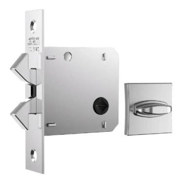 Imagem de Fechadura Porta De Correr Wc 1006 Roseta Quadrada Cromada - Stam