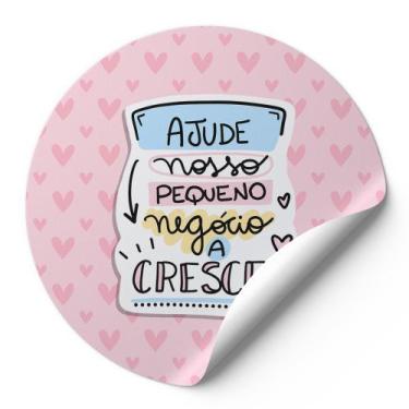Imagem de 120 Etiquetas Auto Colante Adesivos Redondos Ajude Nosso Pequeno Negóc
