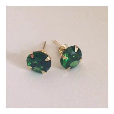 Imagem de Brinco Pedra Zircônia De 7mm  Com Ouro 18k - RD Magazine