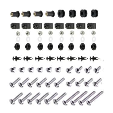 Imagem de Kit de parafusos de carenagem de motocicleta de plástico de aço inoxidável, parafusos de hardware e fixadores, prata + preto, para Suzuki GSXR600 GSXR750 2006-2007 K6 K7