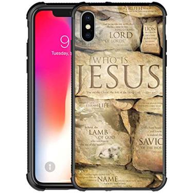 Imagem de Goodsprout Capa compatível com iPhone Xs com estampa de fé cristã Jesus para meninas, design de padrão de imagem à prova de choque antiarranhões capa traseira rígida PC para iPhone X/XS