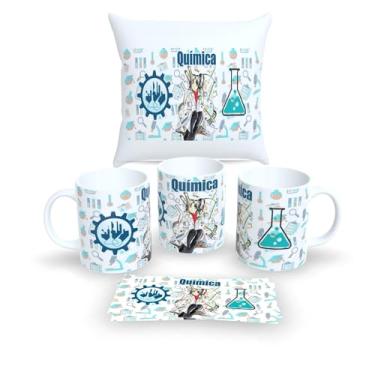 Imagem de Kit Com Almofada 30x30cm e Caneca de Porcelana Coleção Profissões 2 (Quimica)