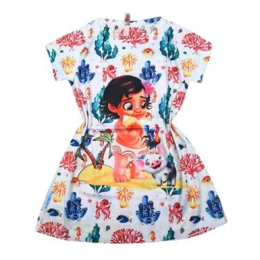 Imagem de Vestido Infantil Menina Personagem - Disney, Moana branco, P