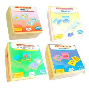 Imagem de Jogos Da Memória Kit 4 Jogos Para Alfabetização Educativos - sonho de 