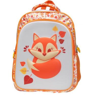 Imagem de Mochila Escolar Infantil 3d Raposa 16" Yins Kids YS42237, Bege