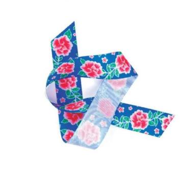 Imagem de Fita de Cetim Flores Azul EGP009TR - Cor 124 - 38mm - 10 metros - Prog