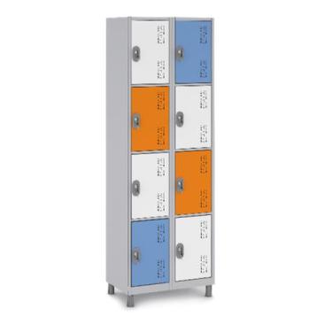 Imagem de Armário de Aço 8 Portas para Escolas e Empresas - W3, Tricolor