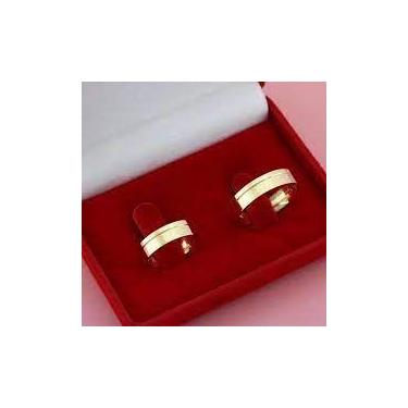 Imagem de Alianças 4 mm Casal Par Casamento Ouro 18 Kilates Noivado Casal Maciça