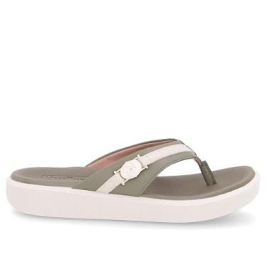 Imagem de Chinelo usaflex em couro ref al0102 feminino, 35, Verde