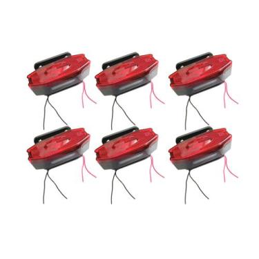 Imagem de 6 Sinaleira Lanterna Lateral Led Peixinho Caminhão Carreta Com Vigia V