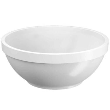 Imagem de 10 Tigelas Cumbuca Bowl Plástico 500ml Açaí Caldos Shimeji Branco Uno 