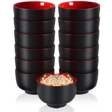 Imagem de 12 Tigela Japonesa Bowl Oriental Melamina 300ml Poke Sopas - Fx