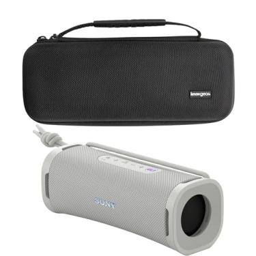 Imagem de Sony SRSULT10W ULT Caixa de som série Field (off-white), pacote com capa rígida de viagem e capa protetora para alto-falantes Bluetooth (2 itens)
