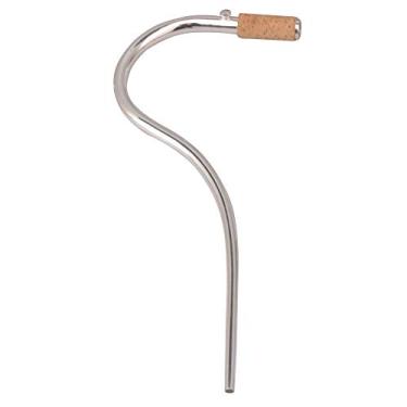 Imagem de Yibuy 21,5 cm/8,46 polegadas de comprimento, instrumento de sopro, fagote, boquilha de cobre com cortiça prata