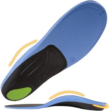 Imagem de FocusOnInsole Órteses resistentes para alívio da dor – Palmilhas de arco alto para fascite plantar para homens e mulheres, inserção ortopédica de pés planos, palmilha de bota de trabalho, absorve o