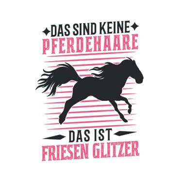 Imagem de Friesenpferd Notizbuch: Friesen Glitzer Friesenpferd Pferdehaare / 6x9 Zoll / 120 linierte Seiten Seiten