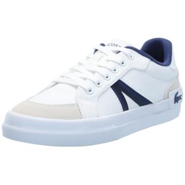 Imagem de Lacoste Tênis infantil unissex L004, Branco/Nvy, 20