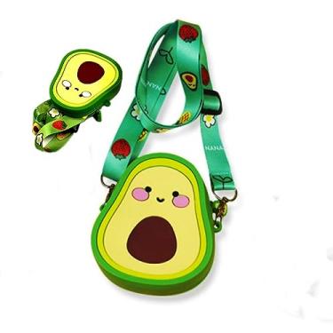 Imagem de Mini bolsa tiracolo de silicone para crianças, bolsa de ombro infantil, bolsa de lanche, bolsa de doces, presente de Halloween e Natal para crianças, Abacate, Presentes infantis