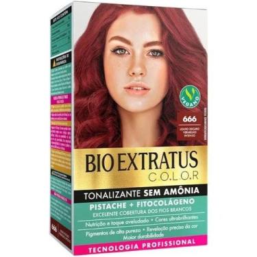 Imagem de Kit Tonalizante Bio Extratus 666 Louro Escuro Vermelho Intenso