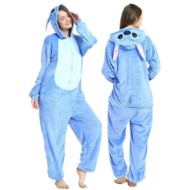 Imagem de Pijama Stitch Adulto Kigurumi 80% Algodão 20% Políester A Pronta Entre