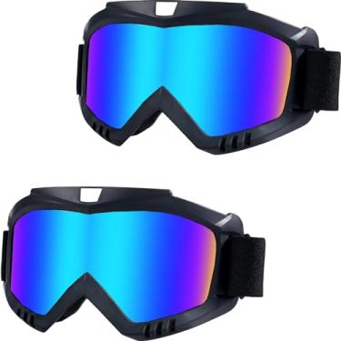 Imagem de Eyeglasstor Pacote com 2 óculos de proteção contra sujeira, à prova de vento, antiembaçamento, arranhões, para homens, mulheres e adultos, óculos de motocicleta, quadriciclo, esqui de motocross,