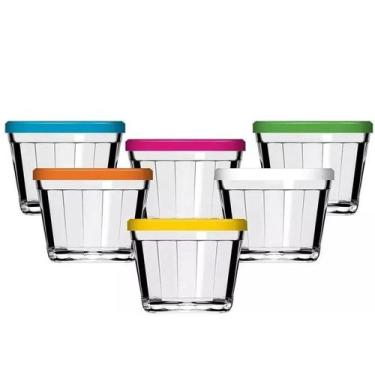 Imagem de Kit 6 Potes Americanos Tigelas Pequenas de Vidro 150ml Marinex com Tam