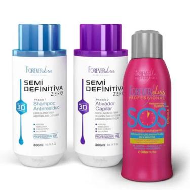 Imagem de Kit Escova Semi Definitiva Zero 3D e SOS Forever Liss 300ml - Forever 