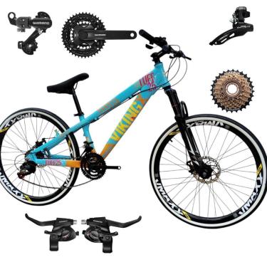 Imagem de Bicicleta 26 VikingX Tuff25 21v Index Freeride Shimano Disco Mecânico Pneu Slick Fino FX 1.50-Unissex
