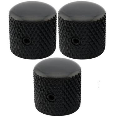Imagem de Kit Com 03 Knobs Metal Preto Para Guitarra e Contra Baixo - Thida
