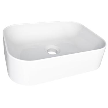 Imagem de Cuba para Banheiro Luna Branca em Mármore Sintético - Cozimax