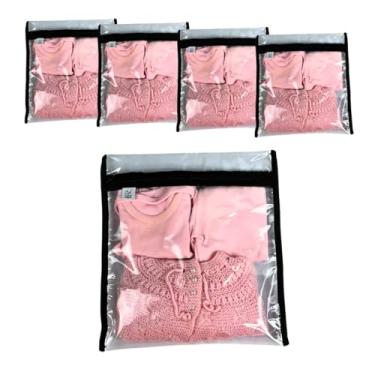 Imagem de 5 Saquinho Organizador Com Zíper para Mala de Viagem Lingeries e Biquínis Plástico Grosso Acabamento Reforçado Costura Mágica