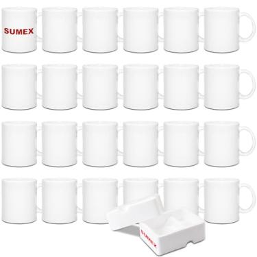 Imagem de Sumex Conjunto De 24 Canecas De Café De Cerâmica Branca Para Sublimação De 11 Onças Para Chá, Leite, Café Com Leite, Chocolate Quente