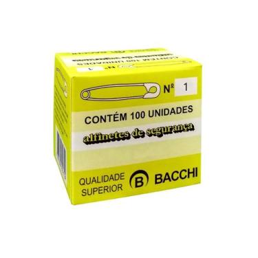 Imagem de Alfinete De Segurança N.1 36mm Aco Niquelado CX 100 Und Bacchi