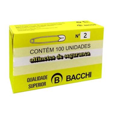 Imagem de Alfinete De Segurança N.2 Aco Niquelado 50g CX 100 Und Bacchi