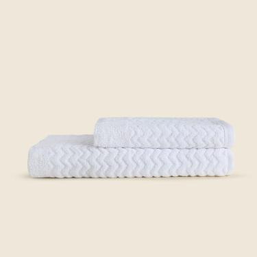 Imagem de Jogo de Toalha Algodão Midelt com 2 Peças Branco - A\CASA