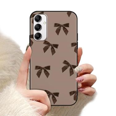 Imagem de Zrutru Capa de telefone com laço marrom moderno para Samsung Galaxy A14 5G capa fashion feminina com estampa de laço feminino macio fino silicone à prova de choque preto capa de telefone Funda para