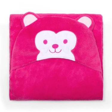 Imagem de Manta com Capuz Buettner Microfibra Infantil Sheep 90cmx90cm Rosa Escu