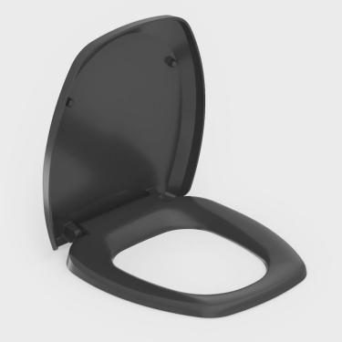 Imagem de Kit 3 Assentos Sanitário com Softclose Thema Plus Incepa Preto Brilhante