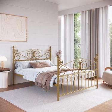 Imagem de Cama Casal em Ferro Clássica Elizabeth - Camas & Beliches, dourado