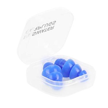 Imagem de Acessório de Natação Os Tampões de Orelha de Silicone Reutilizáveis ​​à Prova D'água, Redução de Ruído para Nadar, Com Material Macio para Dormir (Azul + caixa PP)