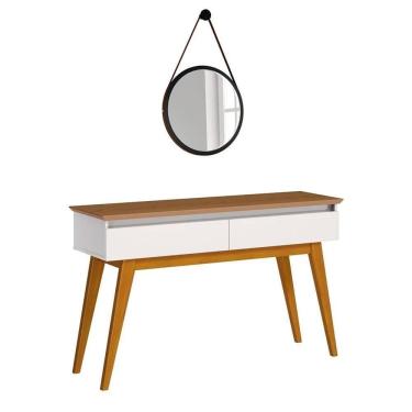 Imagem de Aparador Classic Com Espelho Adnet 67cm Hi01 Off White/freijó - Mpozenato